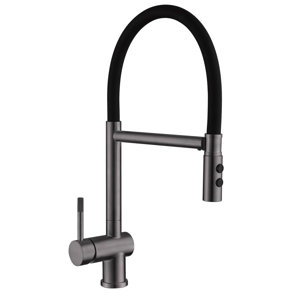 Смеситель для кухни с гибким изливом и режимом душ Fmark FS0252Q, графит
