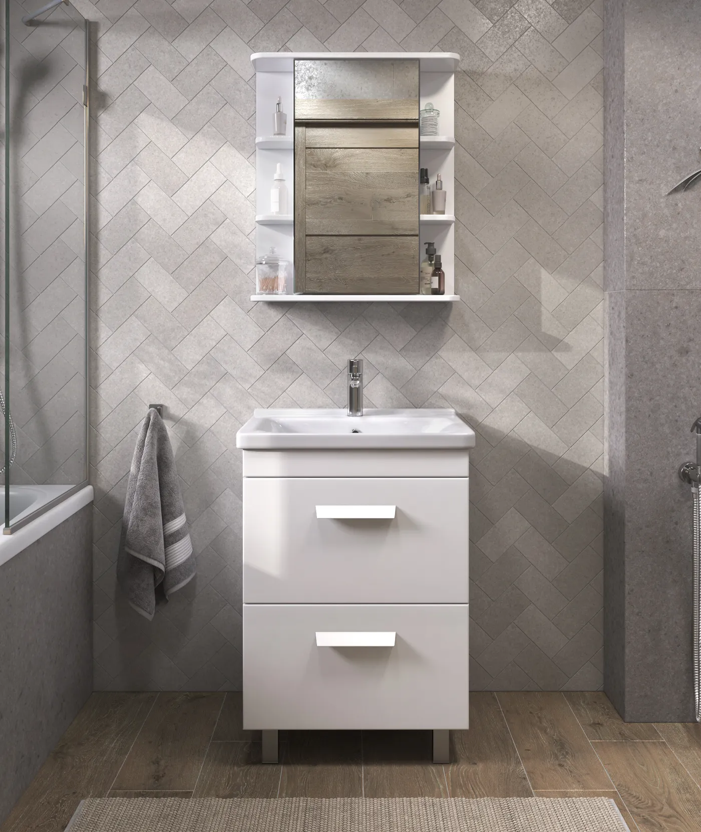 Тумба под раковину напольная VIGO Nova tn.NOV.MIR.70.2Y, 70 см