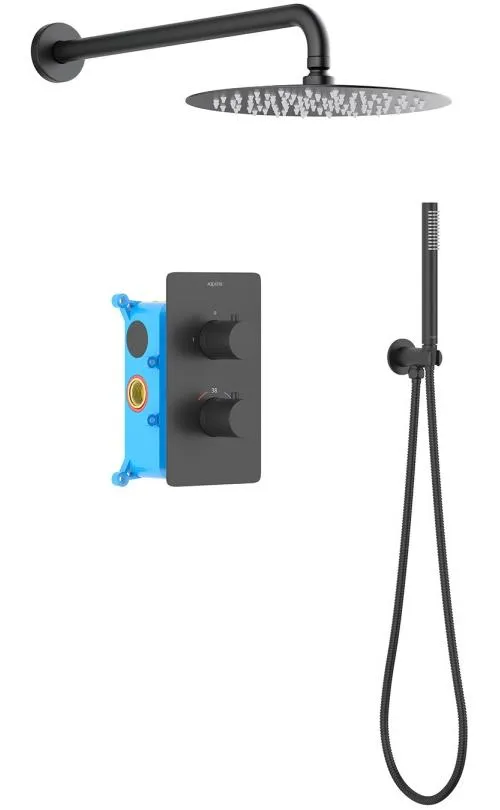 AQ1376MB ЕВРОПА Set 3 в 1 душевой комплект 2 режима, матовый черный