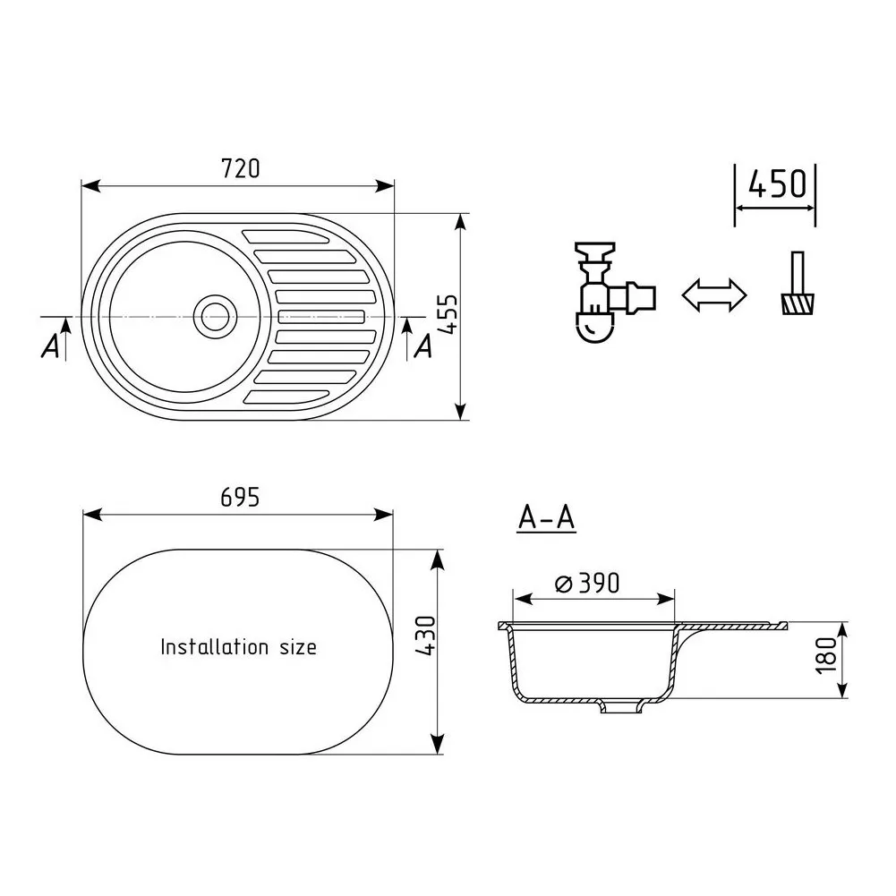 Кухонная мойка Ulgran U-107-307, терракот