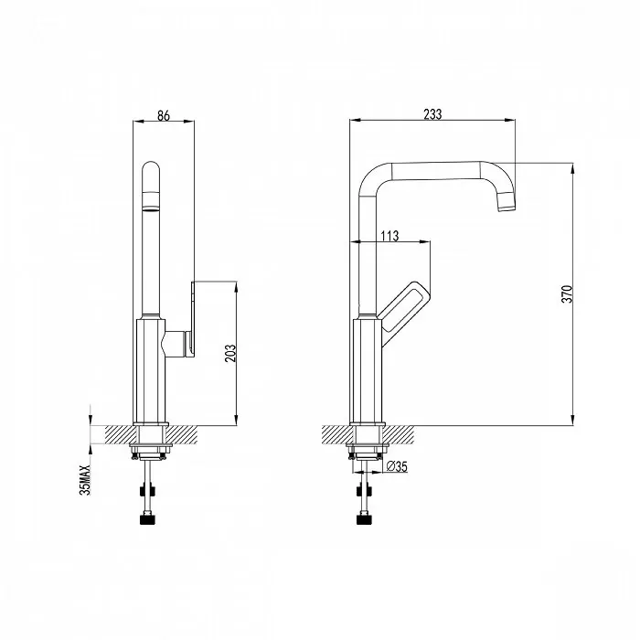 Смеситель для кухни IDDIS Slide черный (SLIBL00i05)