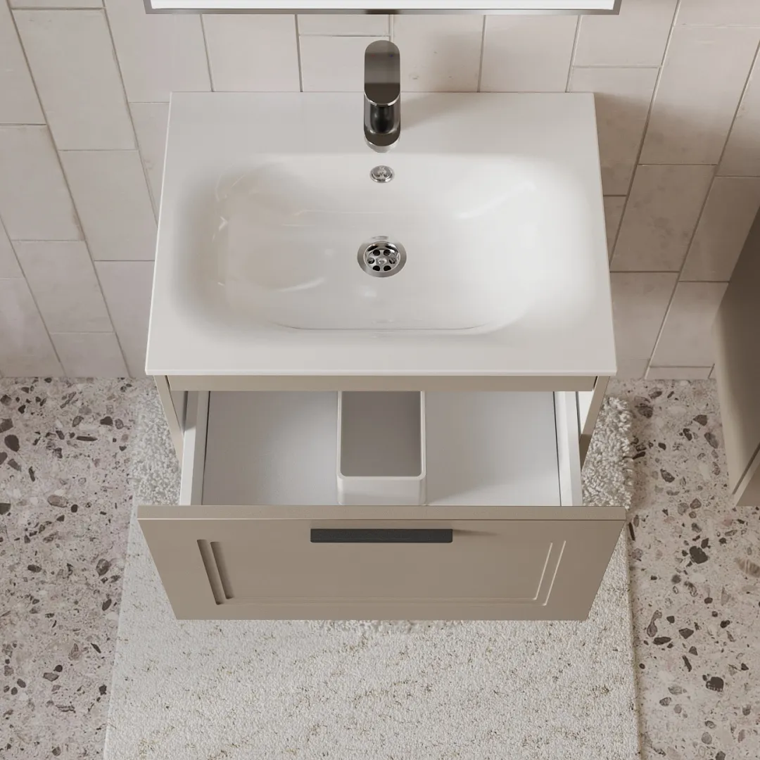 Тумба с раковиной подвесная (60см) Terminus Classik CLA10601200501O, капучино