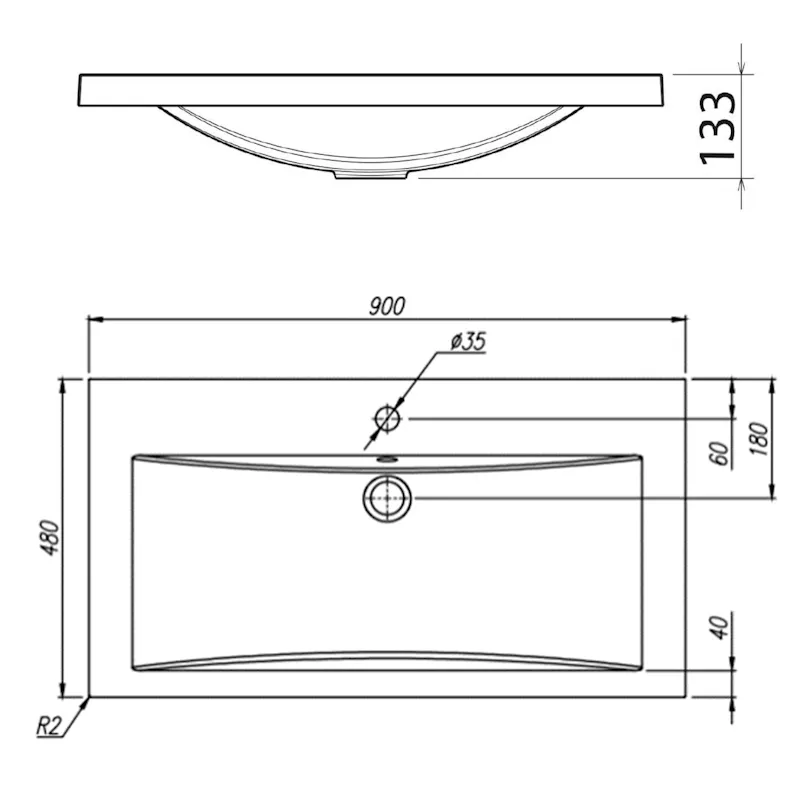 Раковина Florentina Анита 90 см 10.150.00900.201, жасмин