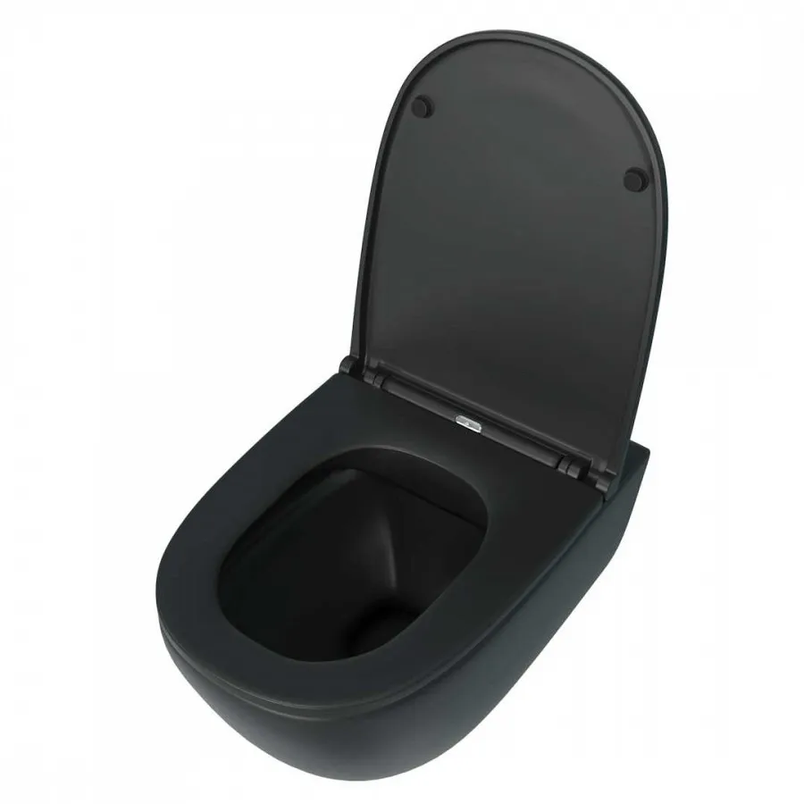 Унитаз подвесной Maretti Elena безободковый с микролифтом, EA10PBM61-560, черный