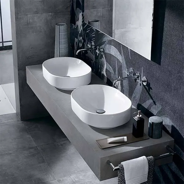 Раковина с установкой на столешницу Geberit VariForm овальной формы (55х40 см) (500.771.01.2)