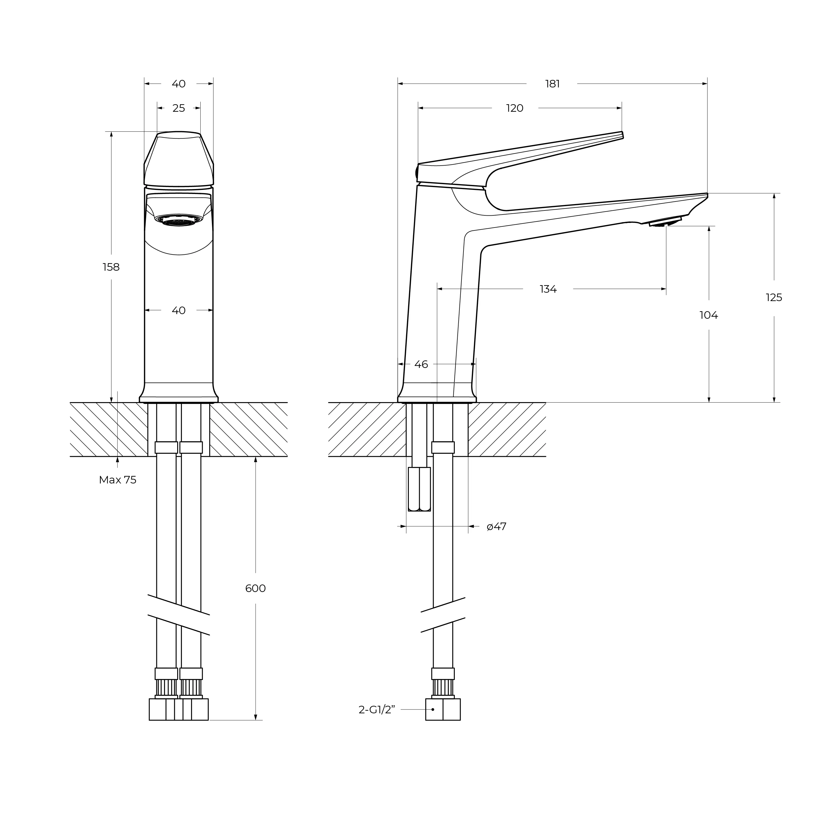 Смеситель для раковины Cezares Liner, оружейная сталь (LINER-LS-GM-W0)
