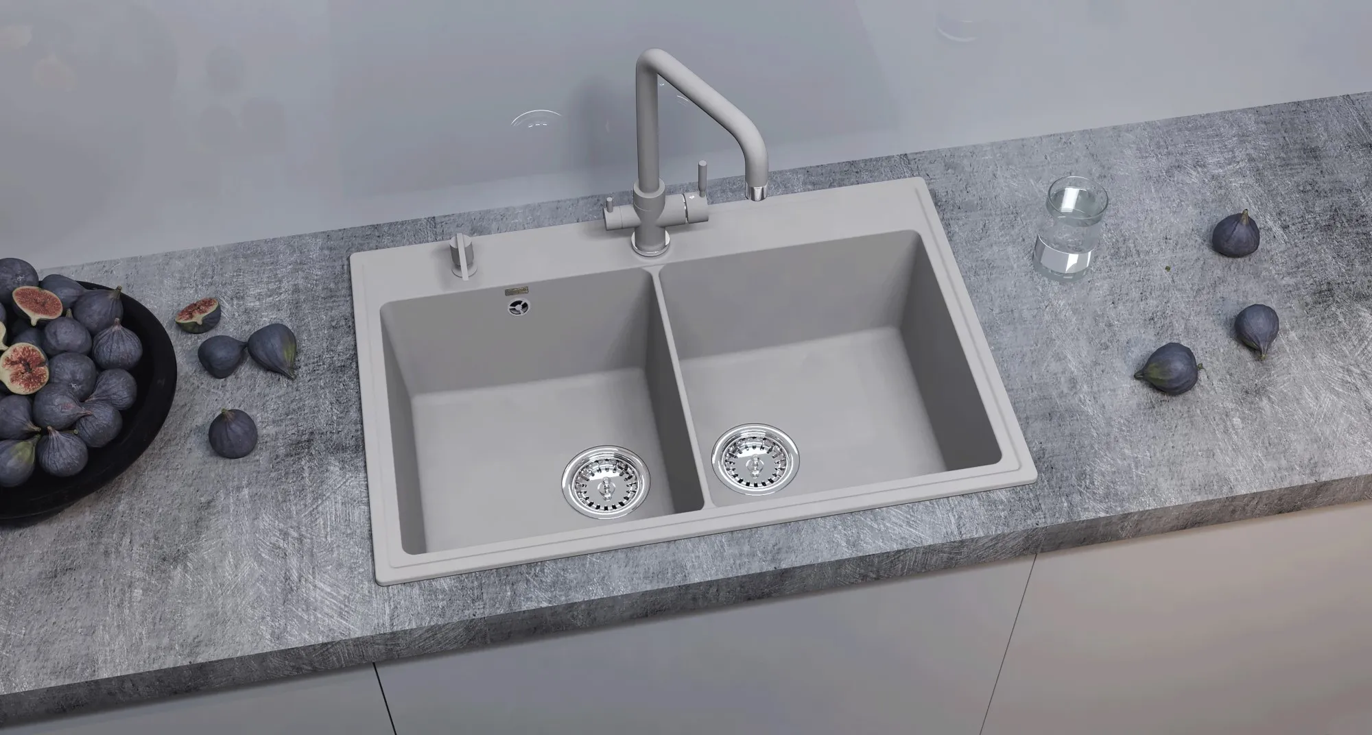 Кухонная мойка Ulgran Quartz Ruma 780-05, бетон