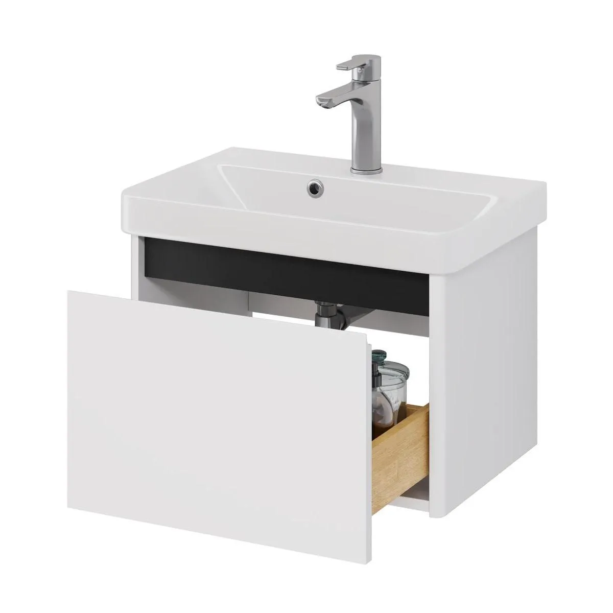 Тумба с раковиной подвесная Dreja Luxury 55 см, белый