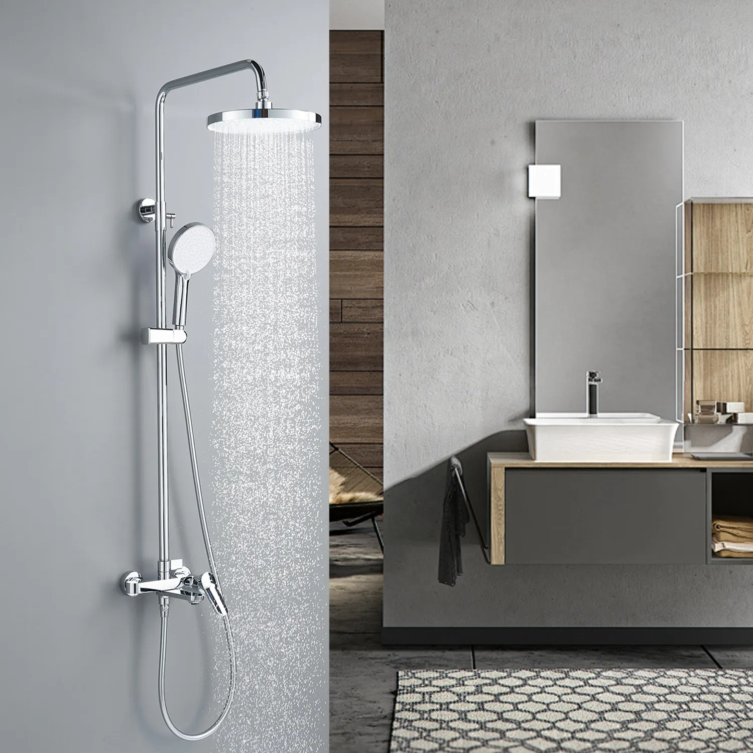 Душевая система Shevanik S4336, хром