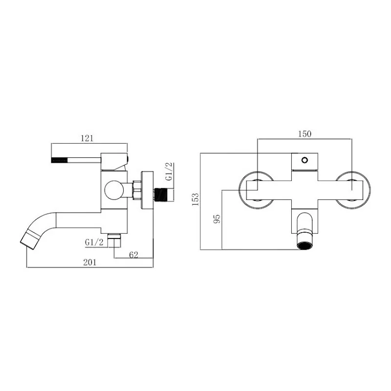 Смеситель для ванны VODA VSL54G/VSL54AG, золотой сатин