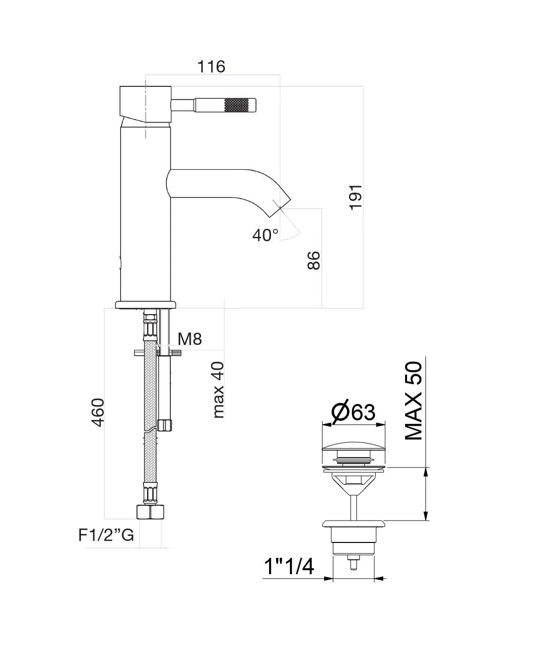 Смеситель для раковины Fiore XENON 44CR5283, хром