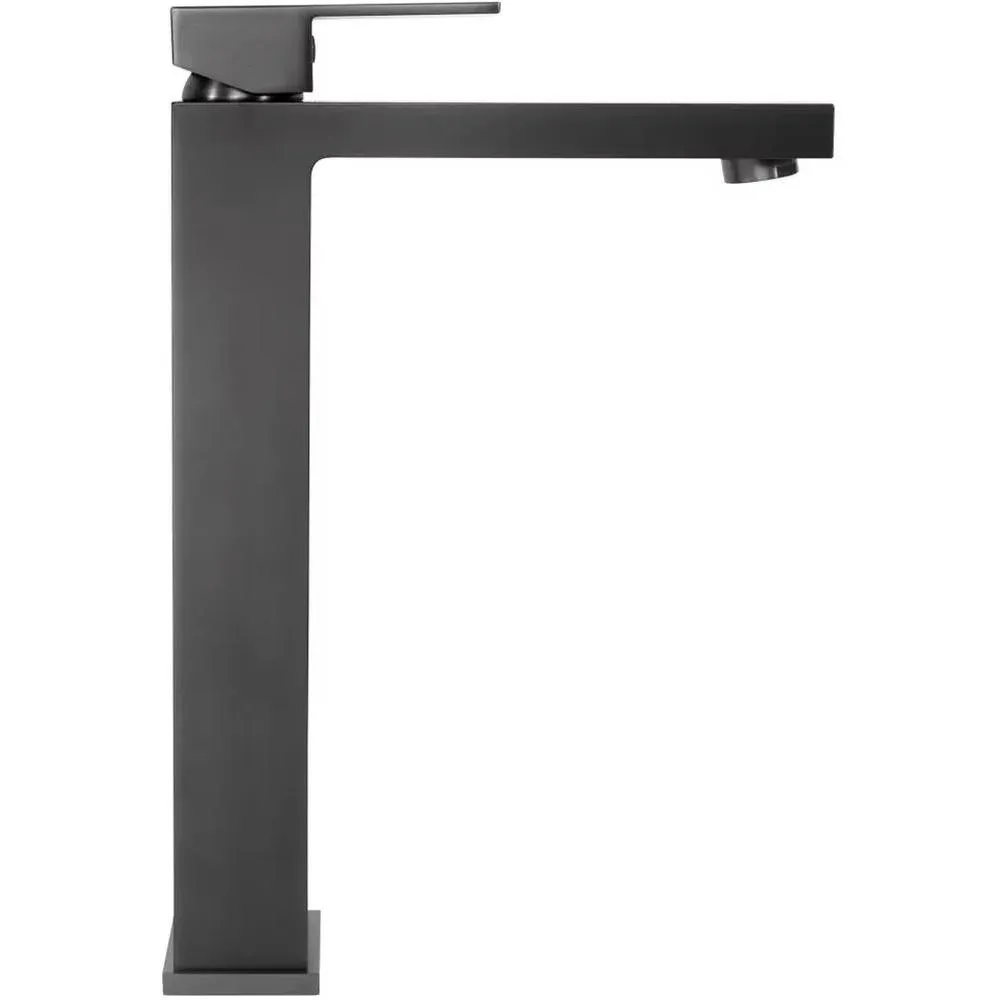 Смеситель для раковины высокий Hansberge H2070BG, графит