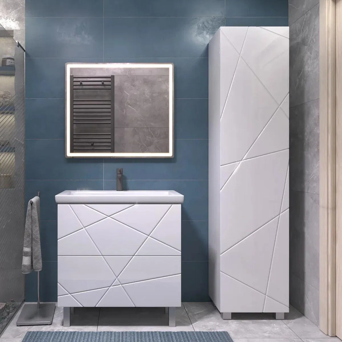 Тумба с раковиной напольная VIGO Geometry 025, 80 см