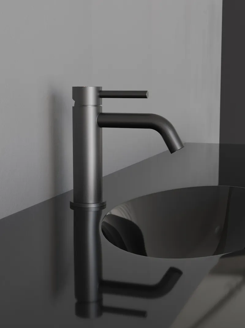 Cмеситель для раковины Knotlor SS-20/GM, оружейная сталь