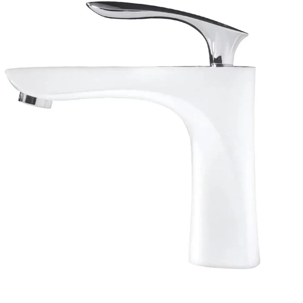 Смеситель для раковины Grocenberg GB2001WC, белый/хром