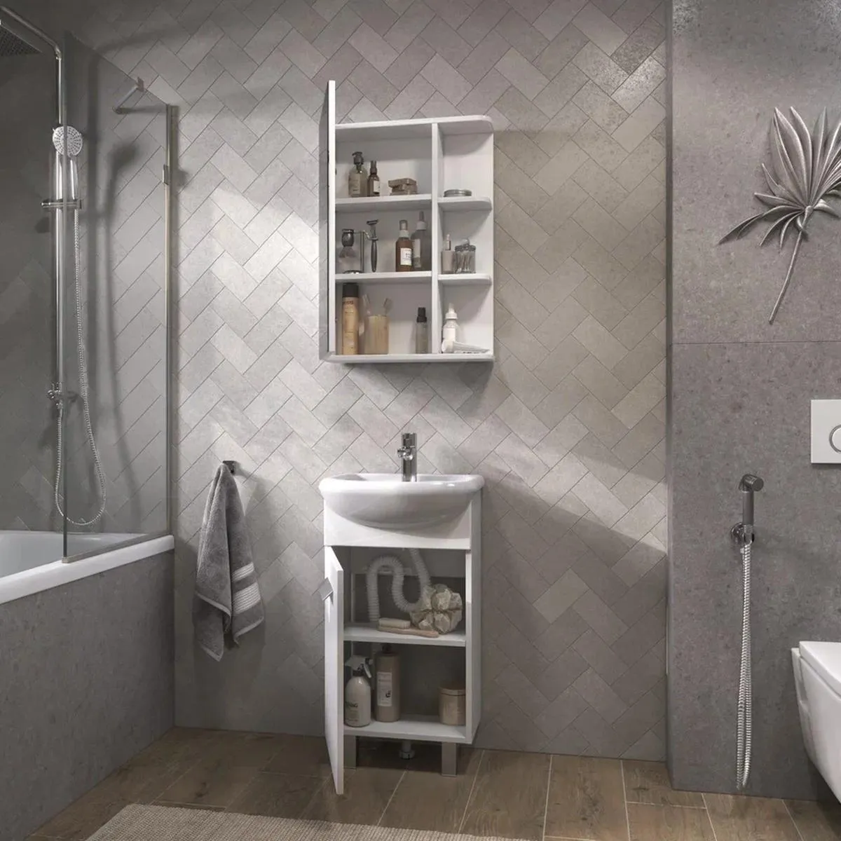 Тумба с раковиной напольная VIGO Hoska 227, 45 см