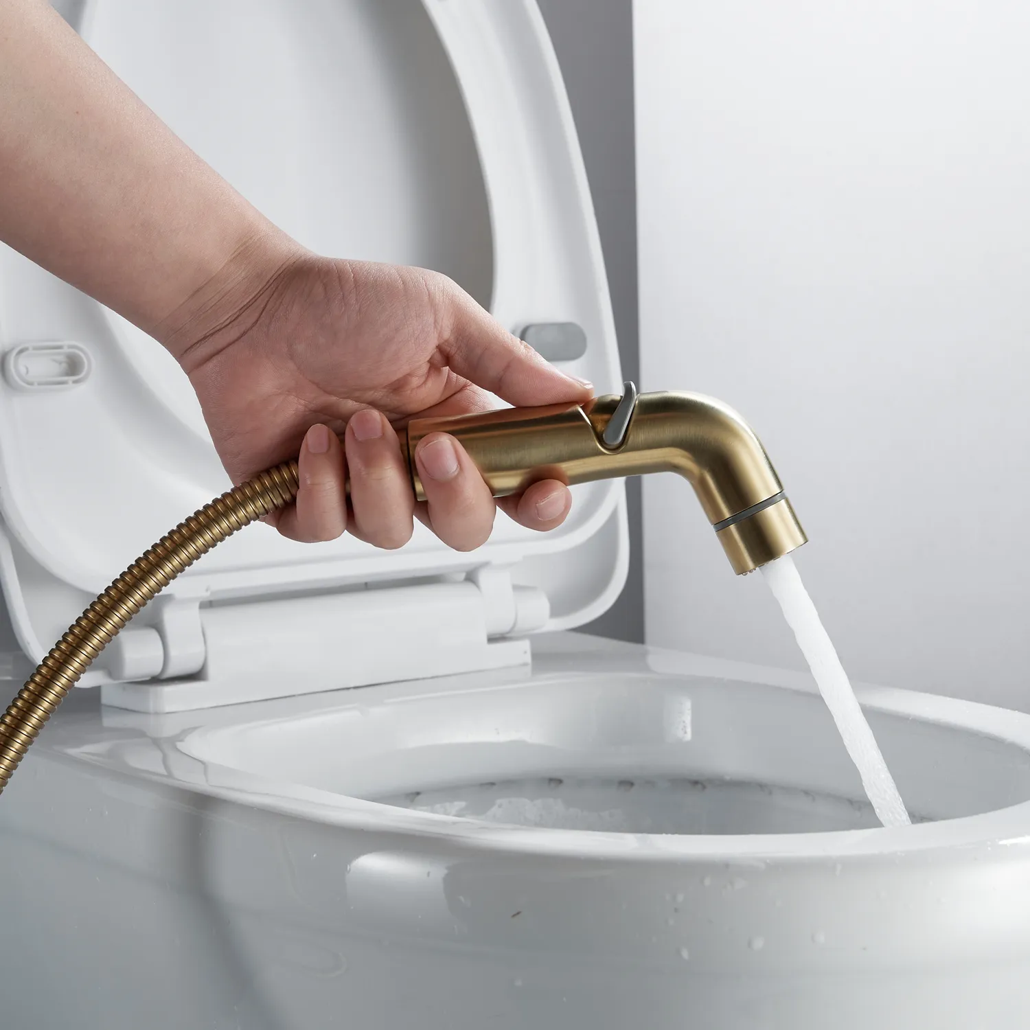 Гигиенический душ со смесителем Shevanik S4705G-1, золотой сатин