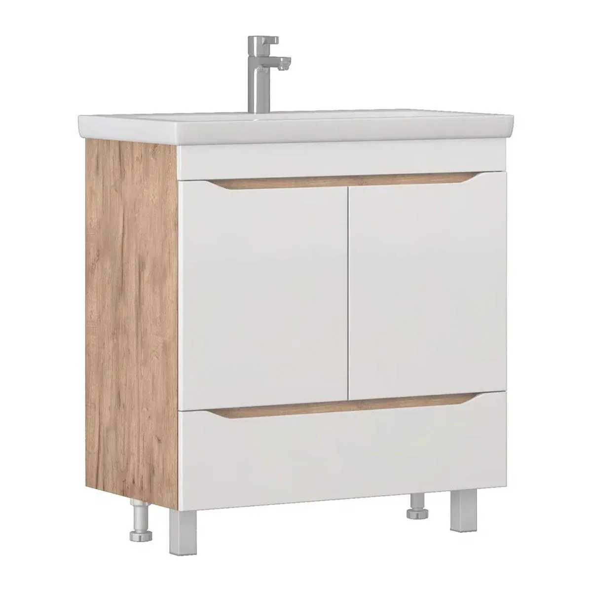 Тумба с раковиной напольная VIGO Grani 286 дуб золотой, 80 см