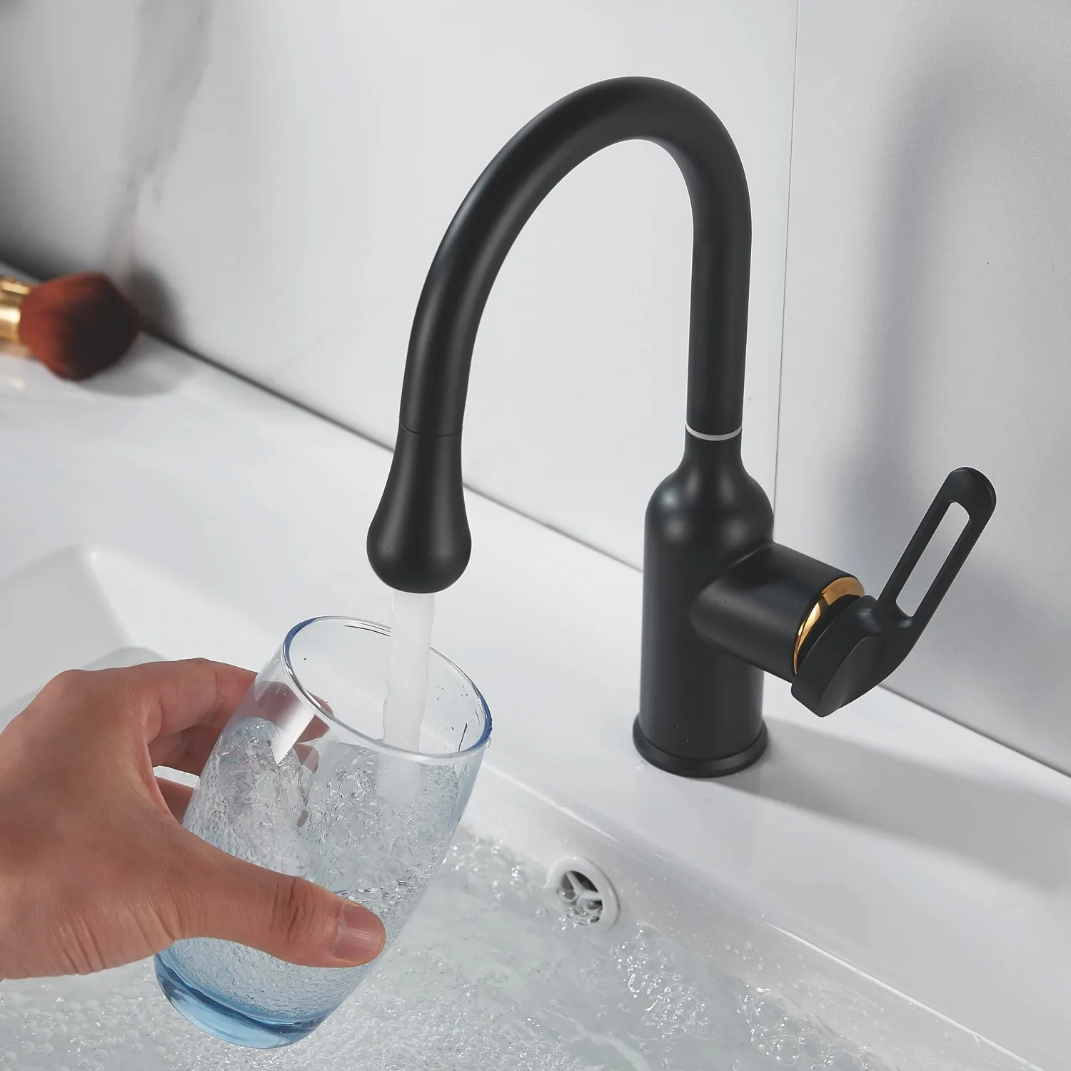 Смеситель для раковины Raffine F101H, черный