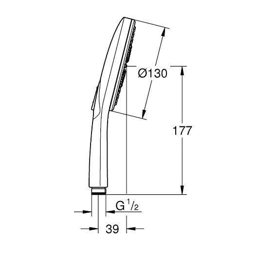 Душ ручной вида струи Grohe Rainshower SmartActive 130 3, белый / хром (26544LS0)