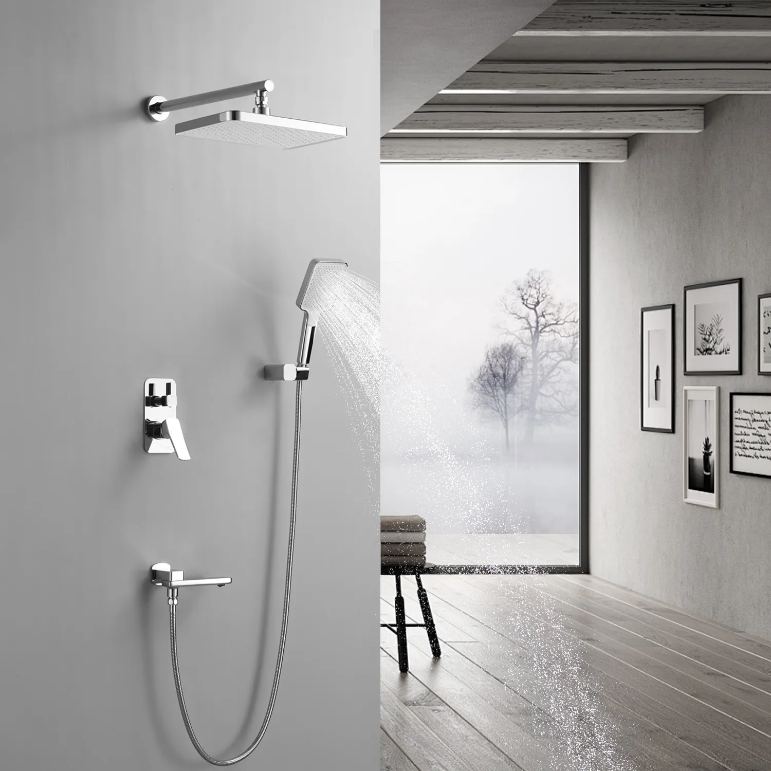 Душевая система встраиваемая Shevanik S9935, хром