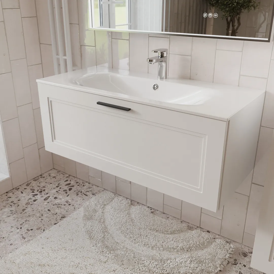 Тумба с раковиной подвесная (100см) Terminus Classik CLA101001900301O, белый