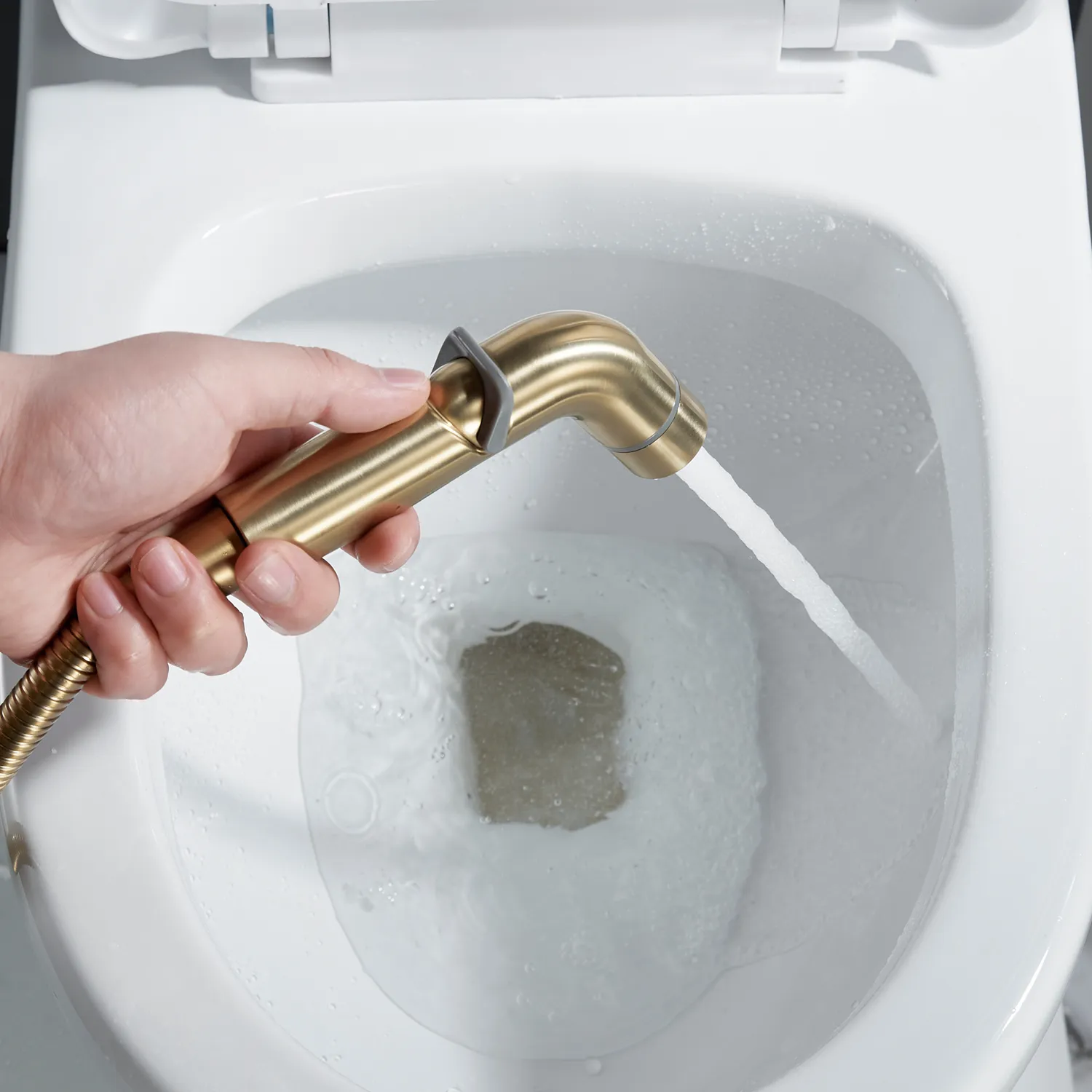 Гигиенический душ со смесителем Shevanik S4705G-1, золотой сатин