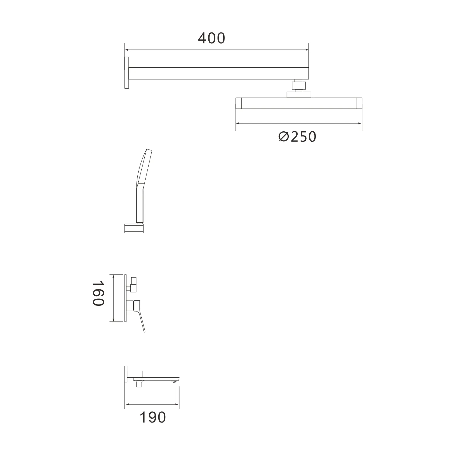 Душевая система встраиваемая Shevanik S4335C, белый