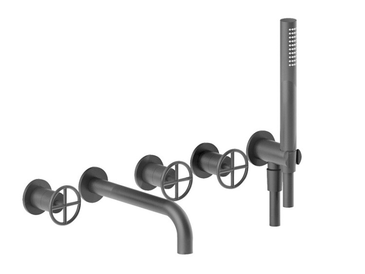 Смеситель для ванны и душа Fantini Fontane Bianche, Matt Gun Metal PVD (47 P5 P019B)