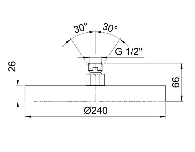Верхний душ Fantini, матовая натуральная сталь (81 93 8053)