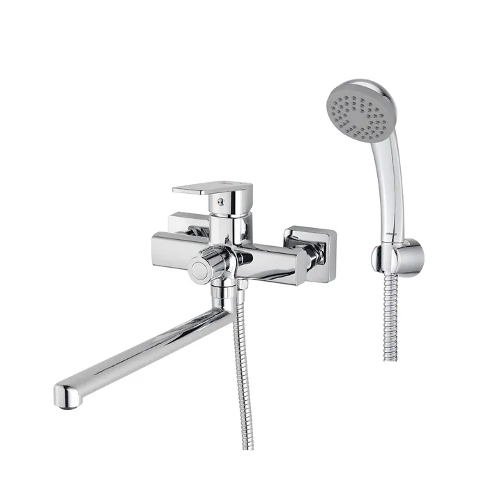 Смеситель для ванны с длинным изливом, хром глянцевый, Poli, Milardo (POLSB00M10)