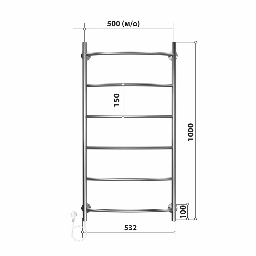 Полотенцесушитель электрический Stelmix 100x50 см, дуга