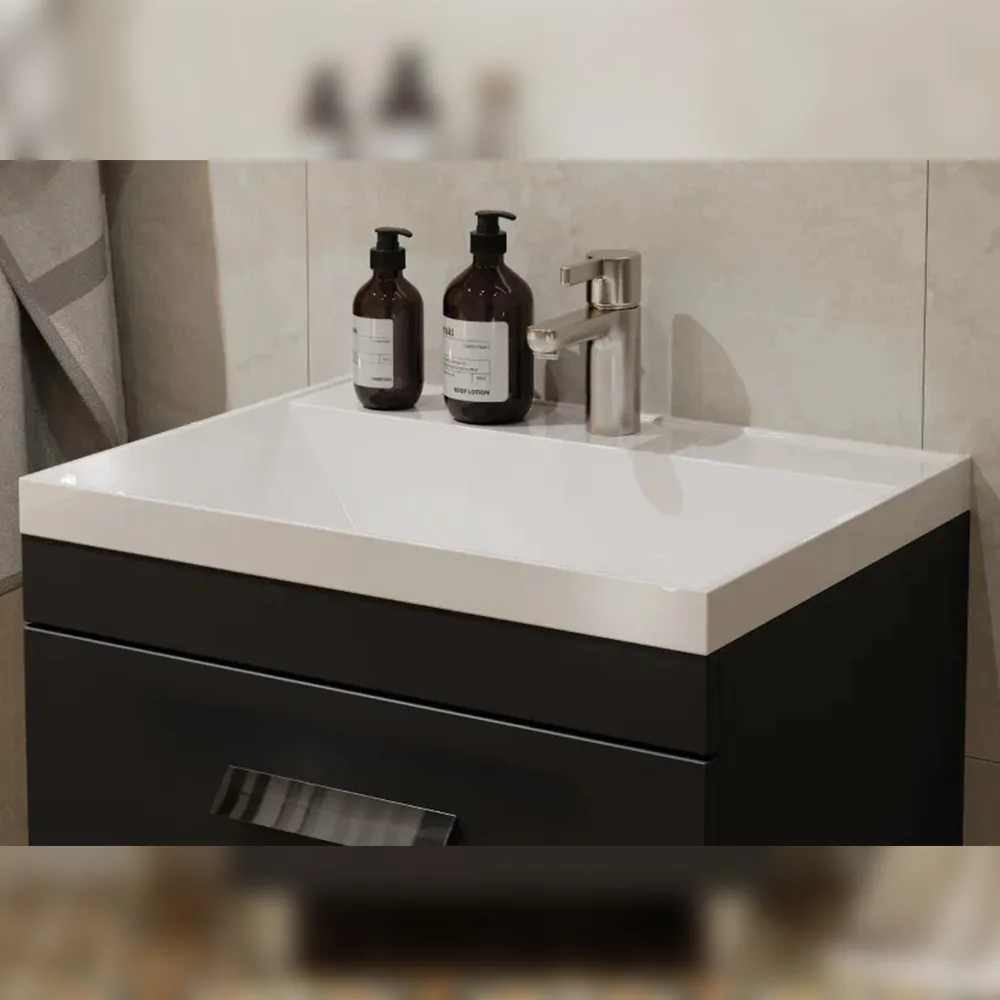 Тумба с раковиной напольная Velvex Orlando tn.ORL.CLA.60.2Y графит, 60 см