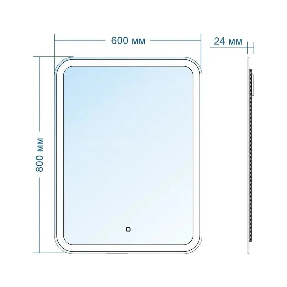 Зеркало Silver Mirrors Malta-Lite 600х800 (открытая LED-подсветка, гор/вер.крепление, сенсорный выключатель)