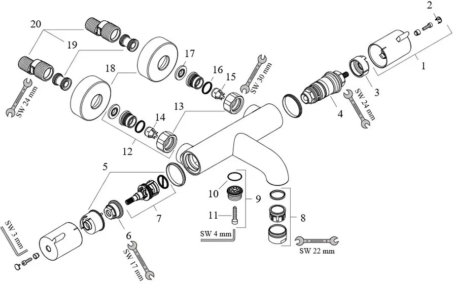 Термостат Hansgrohe Ecostat 1001 CL для ванны хром (13201000)