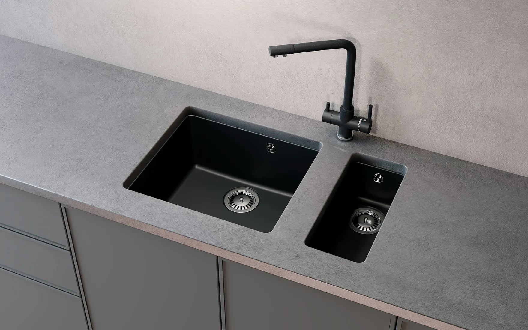 Кухонная мойка Ulgran Quartz Under 450-08, космос