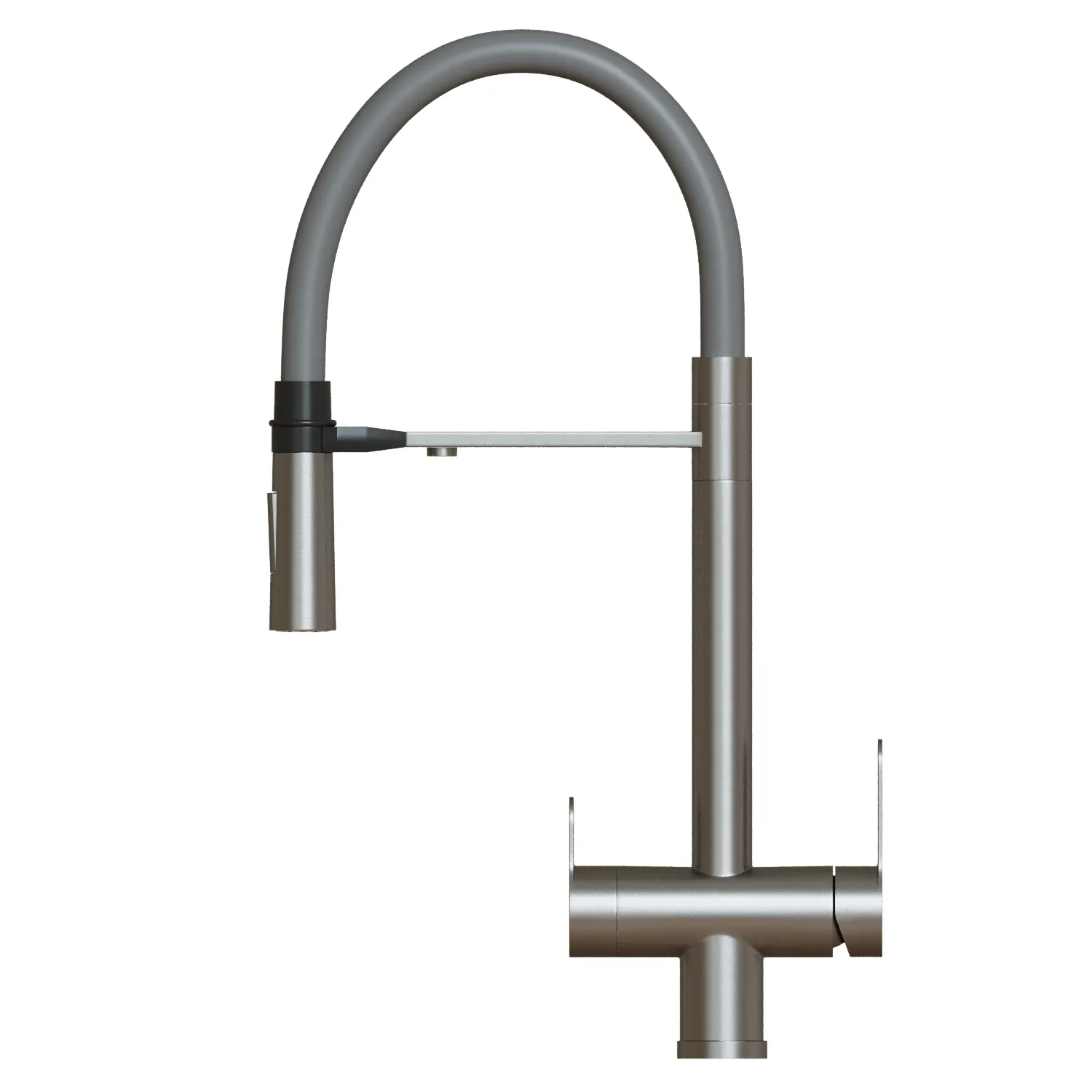 Смеситель для кухни 35k MIXLINE МЛНС-0401/MLSS-0401 СЕРЫЙ гиб.изл магнит,под.к фильтру,п/гайку САТИН (556010)