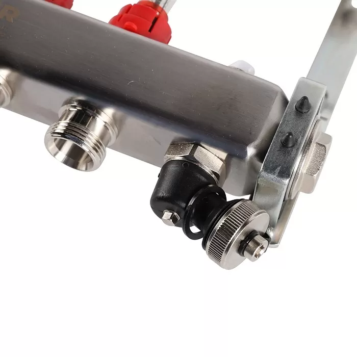 Коллектор Rommer 1"x3/4" на 5 контуров с расходомерами и запорными клапанами (RMS-1201-000005)