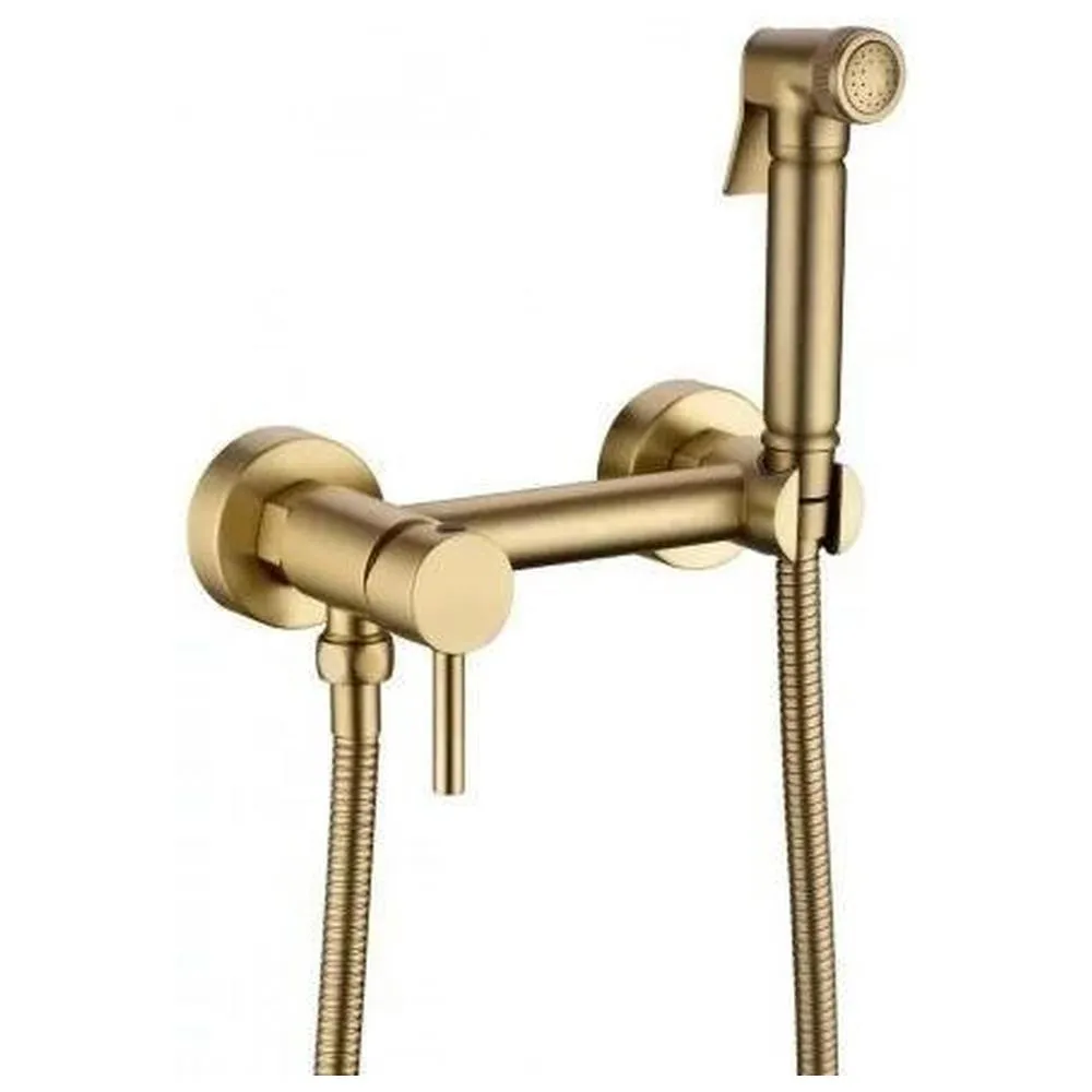 Гигиенический душ со смесителем Grocenberg GB103N-MG, матовое золото