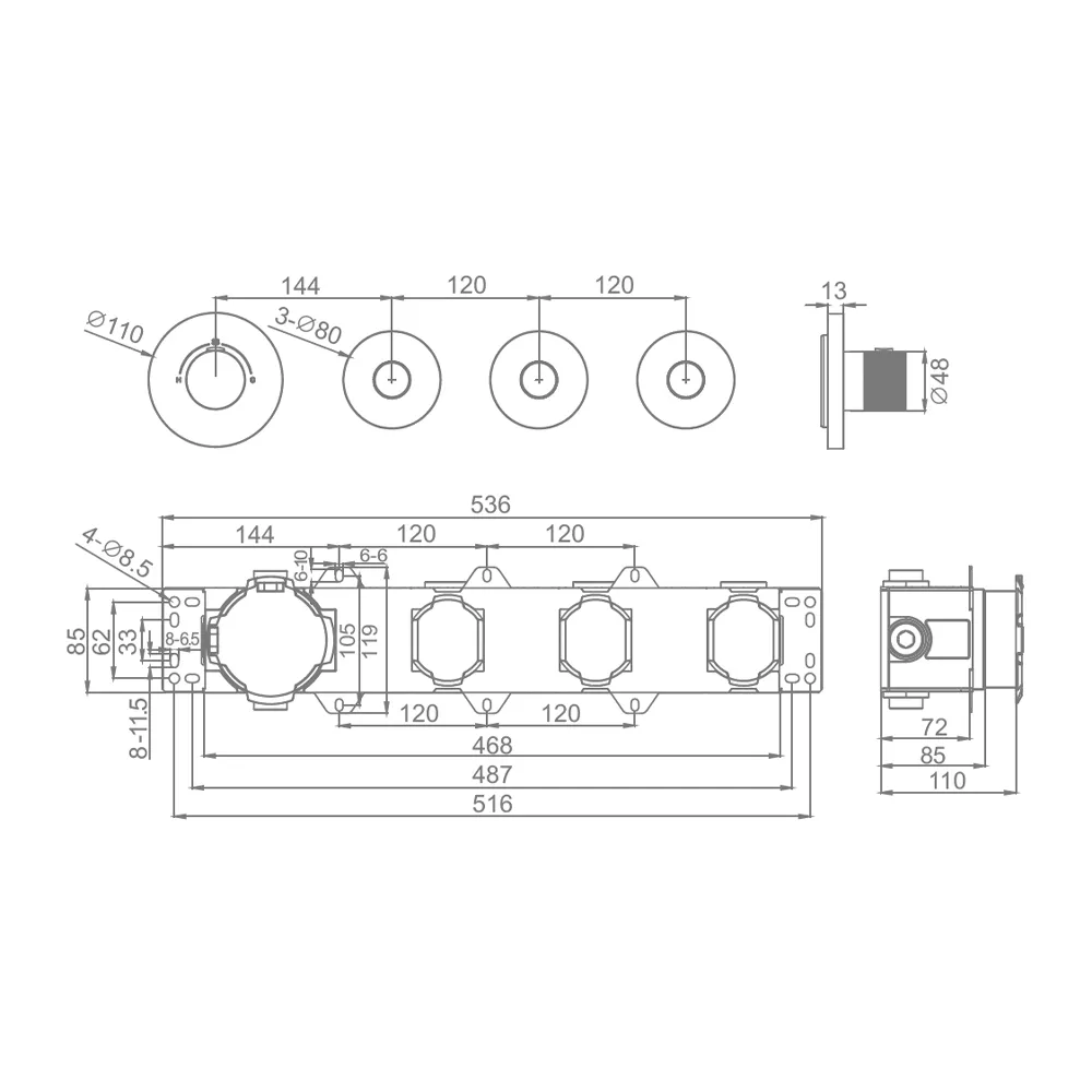 Смеситель для душа термостат Raglo R20.263, хром