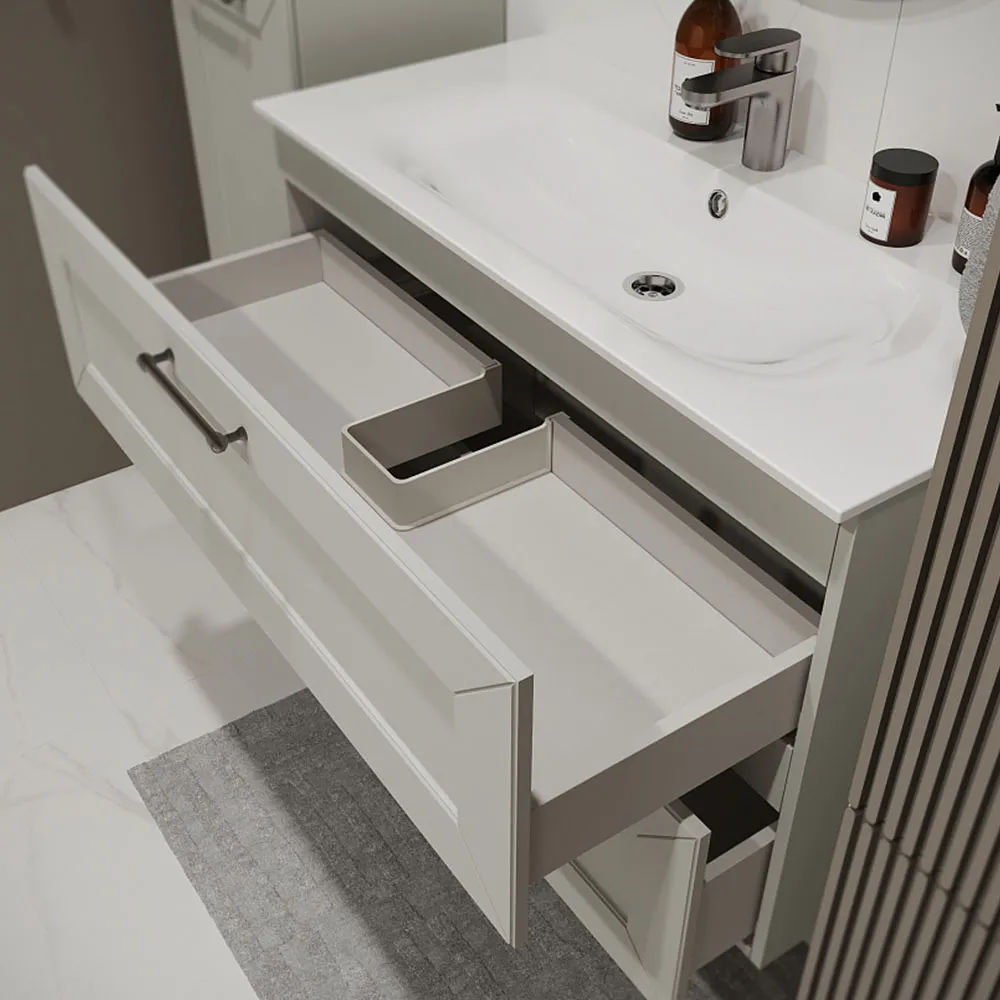 Тумба с раковиной подвесная (100см) Terminus Victoria VIC101002900301O, белый