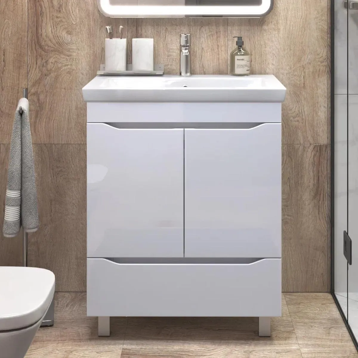 Тумба с раковиной напольная VIGO Grani 285, 70 см