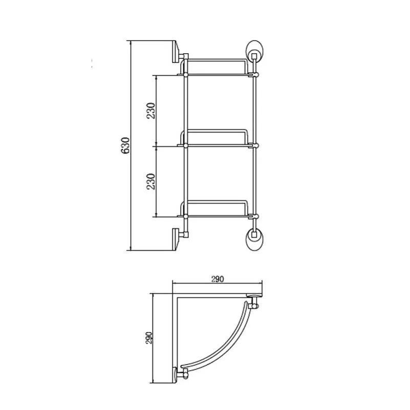 Полка стеклянная угловая FASHUN A1607-3, хром