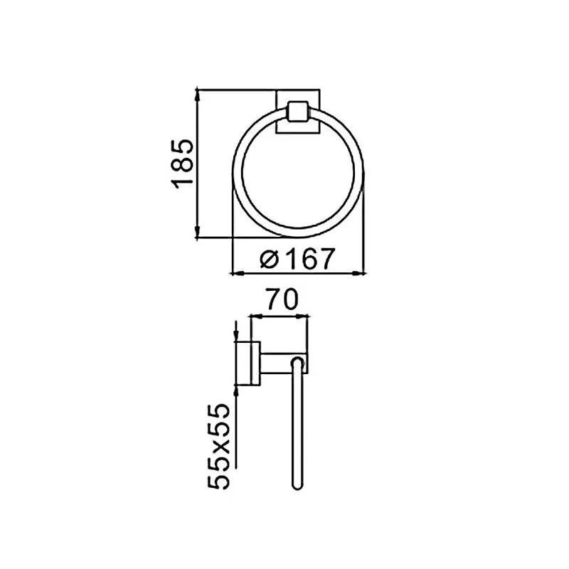 Держатель для полотенец Haiba кольцо, черный HB8904