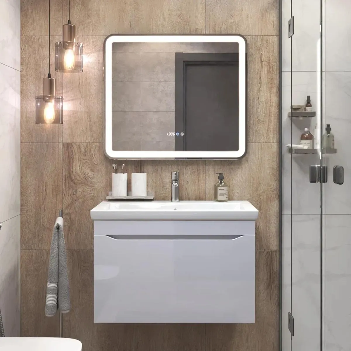 Тумба с раковиной подвесная VIGO Grani 166, 80 см