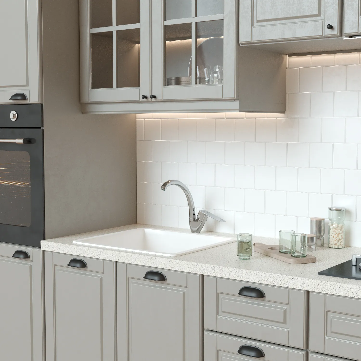 Смеситель для кухни 35k MIXLINE МЛ15-032(ML15-032)высокий излив б/отв боковая п/гайку (без подводки) (556658)