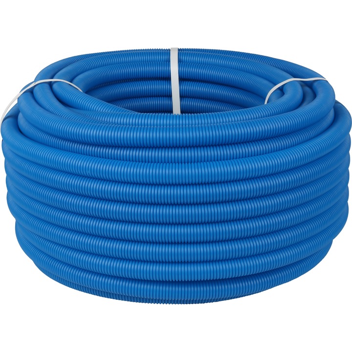 Труба гофрированная Stout, цвет синий, наружным диаметром 20 мм для труб диаметром 16 мм (бухта 50 м) (SPG-0001-502016)