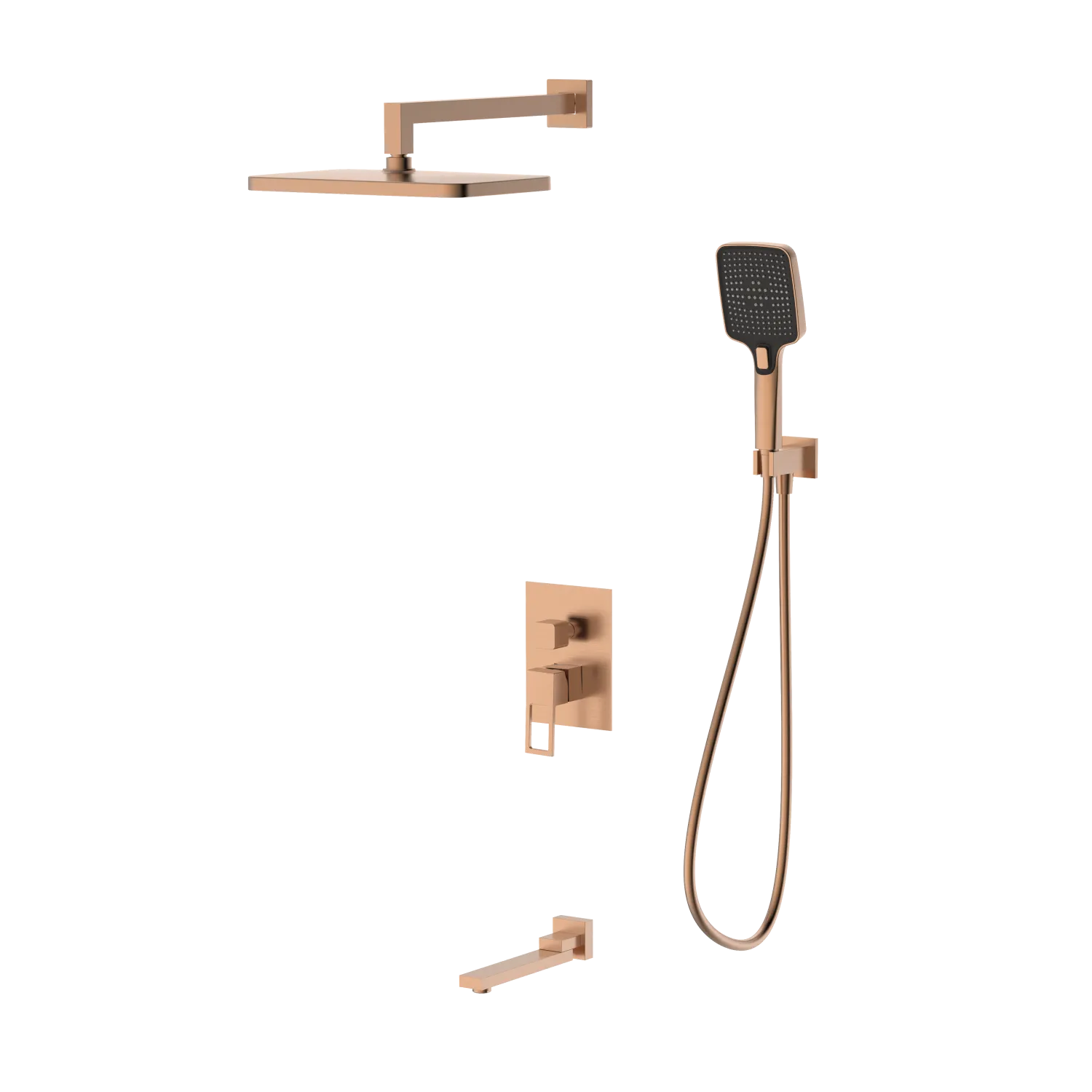 Душевая система для ванны и душа DQ Dortmund встраиваемая с изливом браш.роз.золото (DA1715633)