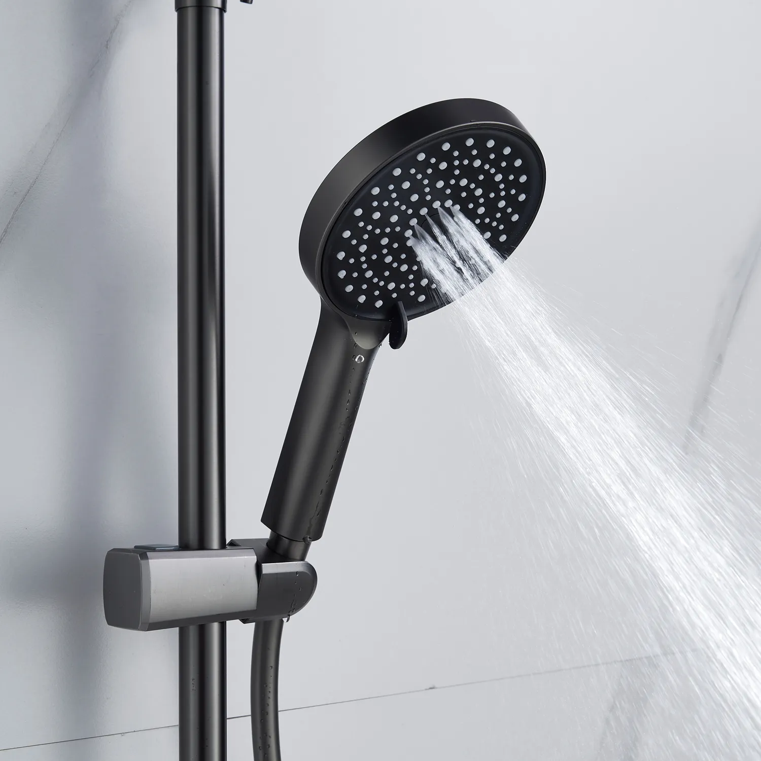 Душевая система Shevanik S4726T, оружейная сталь