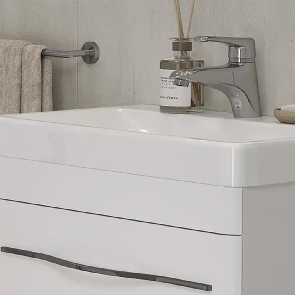 Тумба с раковиной подвесная Velvex Jill tp.JIL.9595.60.2Y белый матовый, 60 см